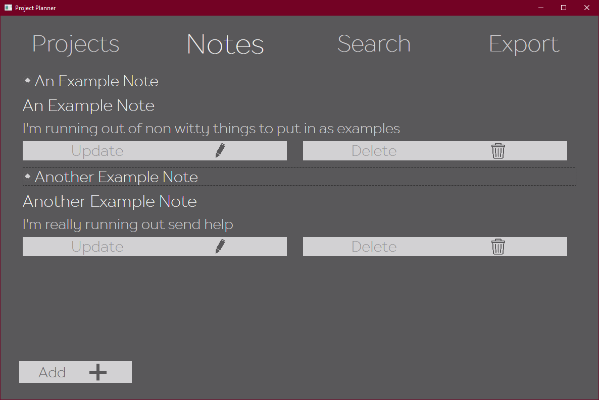 Notes Expanded Screen